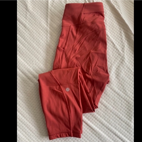 🍋 Lululemon Time To Sweat 7/8 25” Leggings Brick Rose - 6 - Picture 4 of 11
